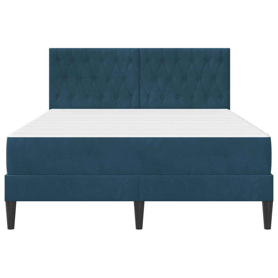 Bedframe met matras met hoofdeinde Blauw 120 x 190 cm Fluweel
