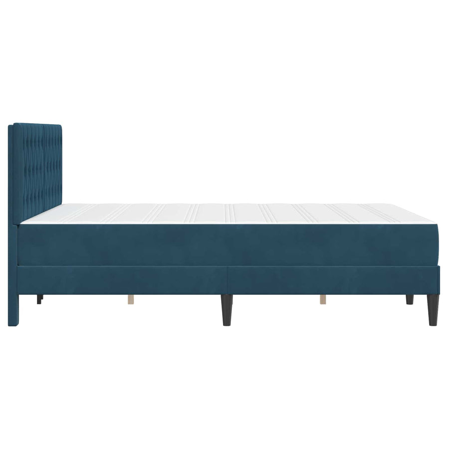 Bedframe met matras met hoofdeinde Blauw 120 x 190 cm Fluweel
