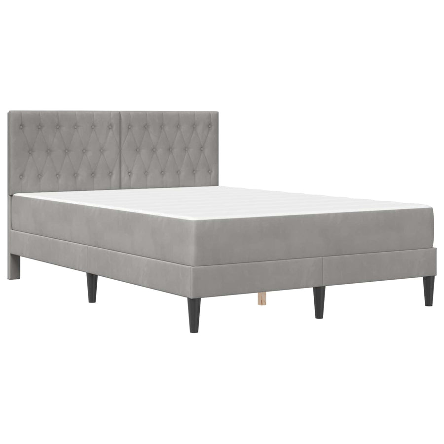 Bedframe met matras Lichtgrijs 120 x 200 cm Fluweel