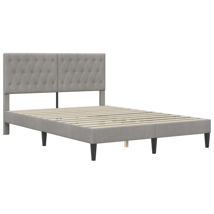 Bedframe met matras Lichtgrijs 120 x 200 cm Fluweel