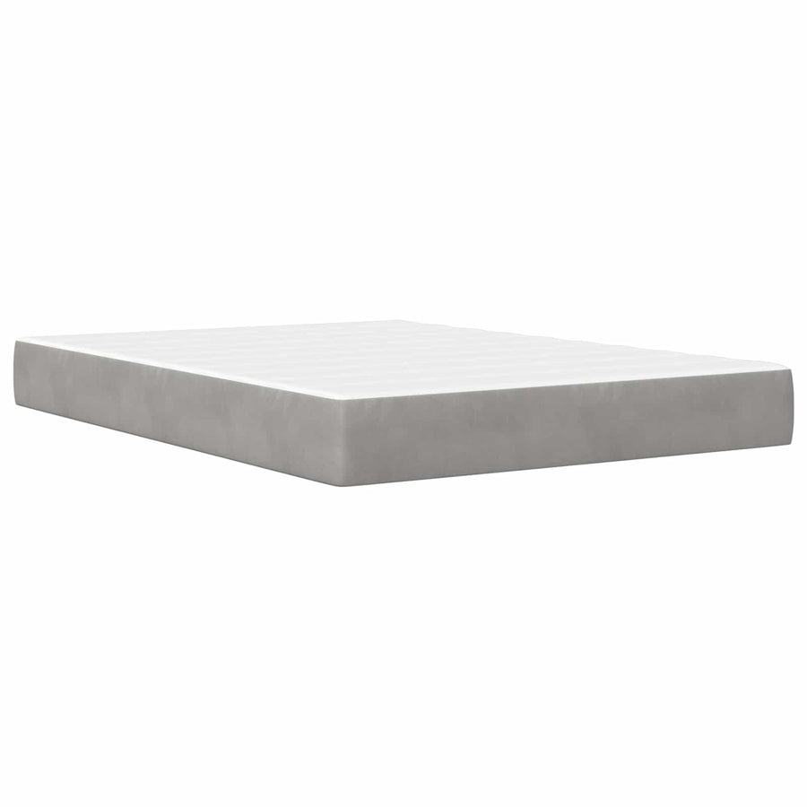 Bedframe met matras Lichtgrijs 120 x 200 cm Fluweel