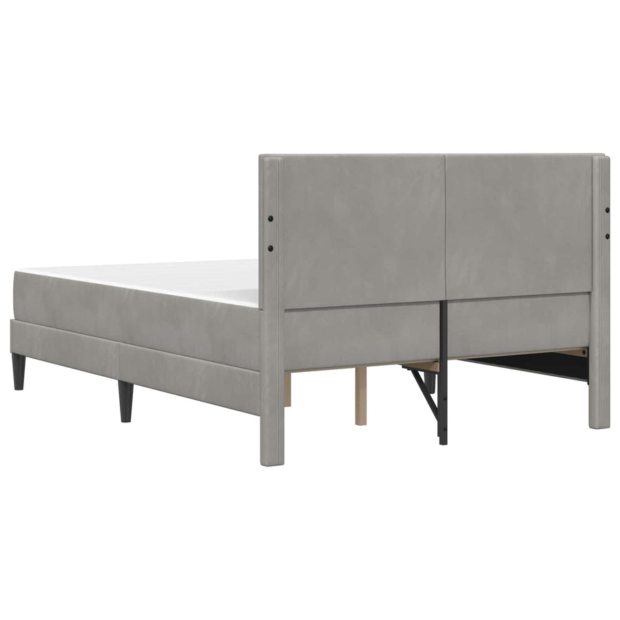 Bedframe met matras Lichtgrijs 120 x 200 cm Fluweel