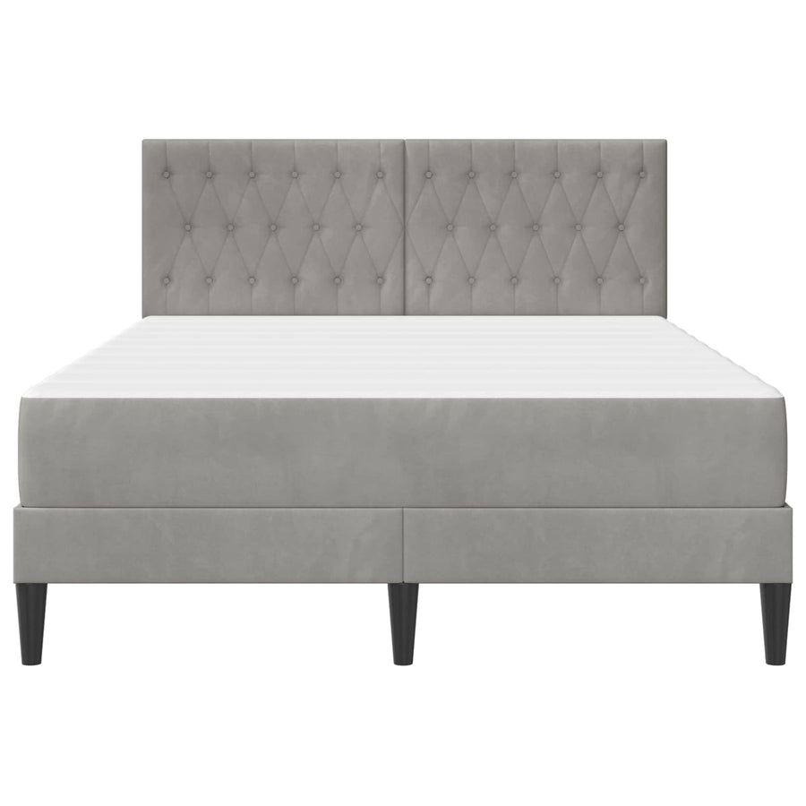 Bedframe met matras Lichtgrijs 120 x 200 cm Fluweel