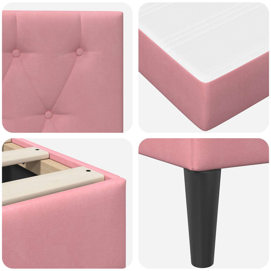 Bedframe met matras met hoofdeinde Roze 120 x 200 cm Fluweel