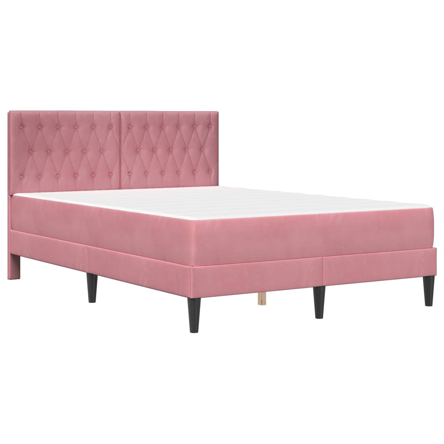 Bedframe met matras met hoofdeinde Roze 120 x 200 cm Fluweel