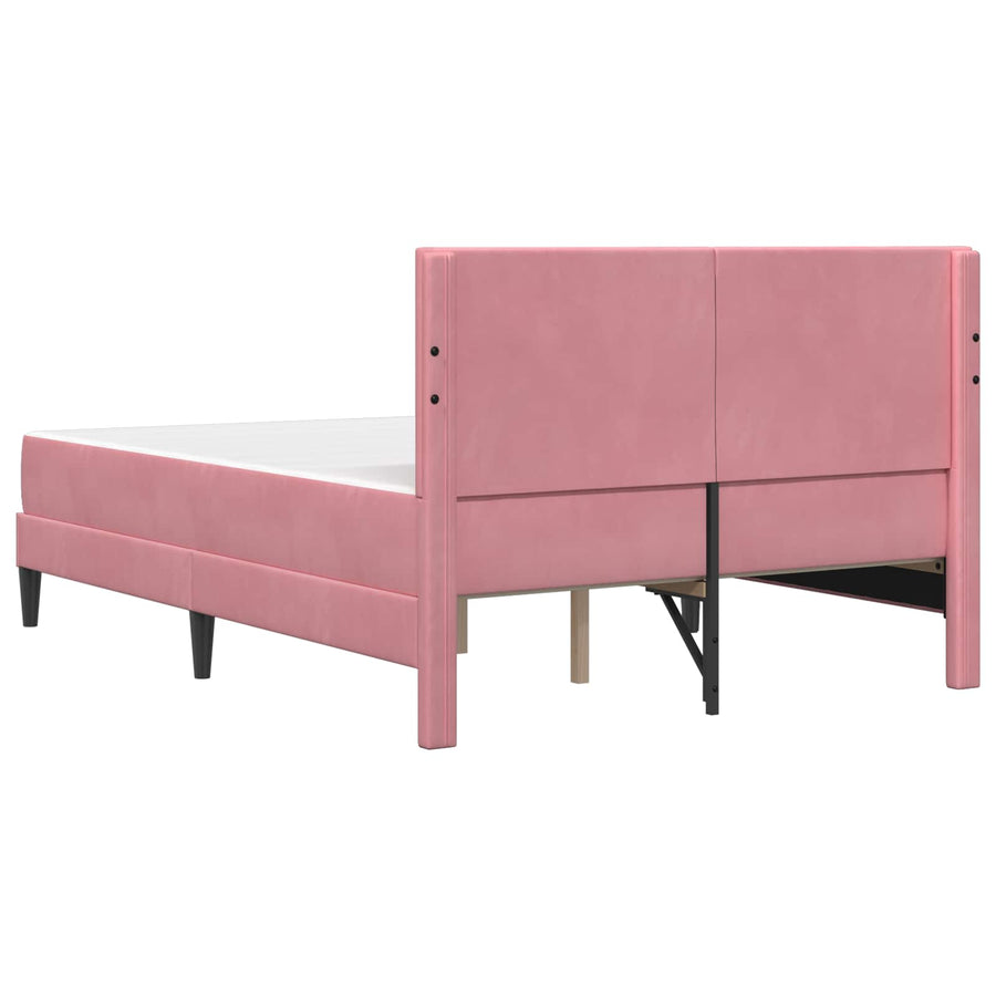 Bedframe met matras met hoofdeinde Roze 120 x 200 cm Fluweel