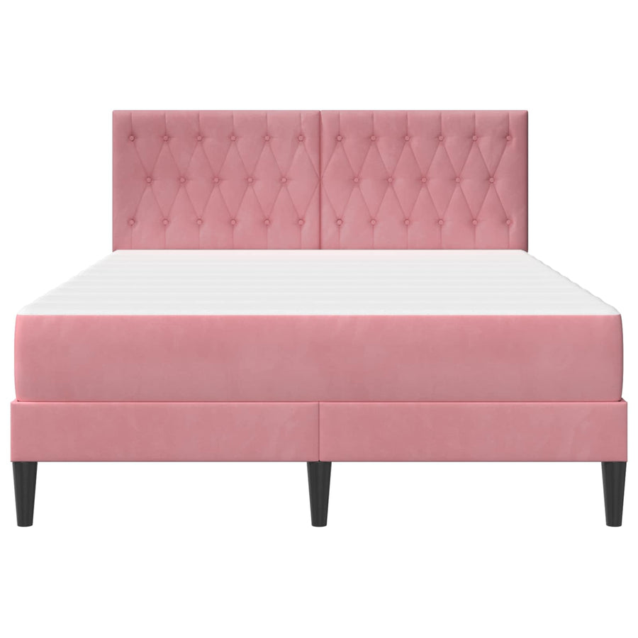 Bedframe met matras met hoofdeinde Roze 120 x 200 cm Fluweel
