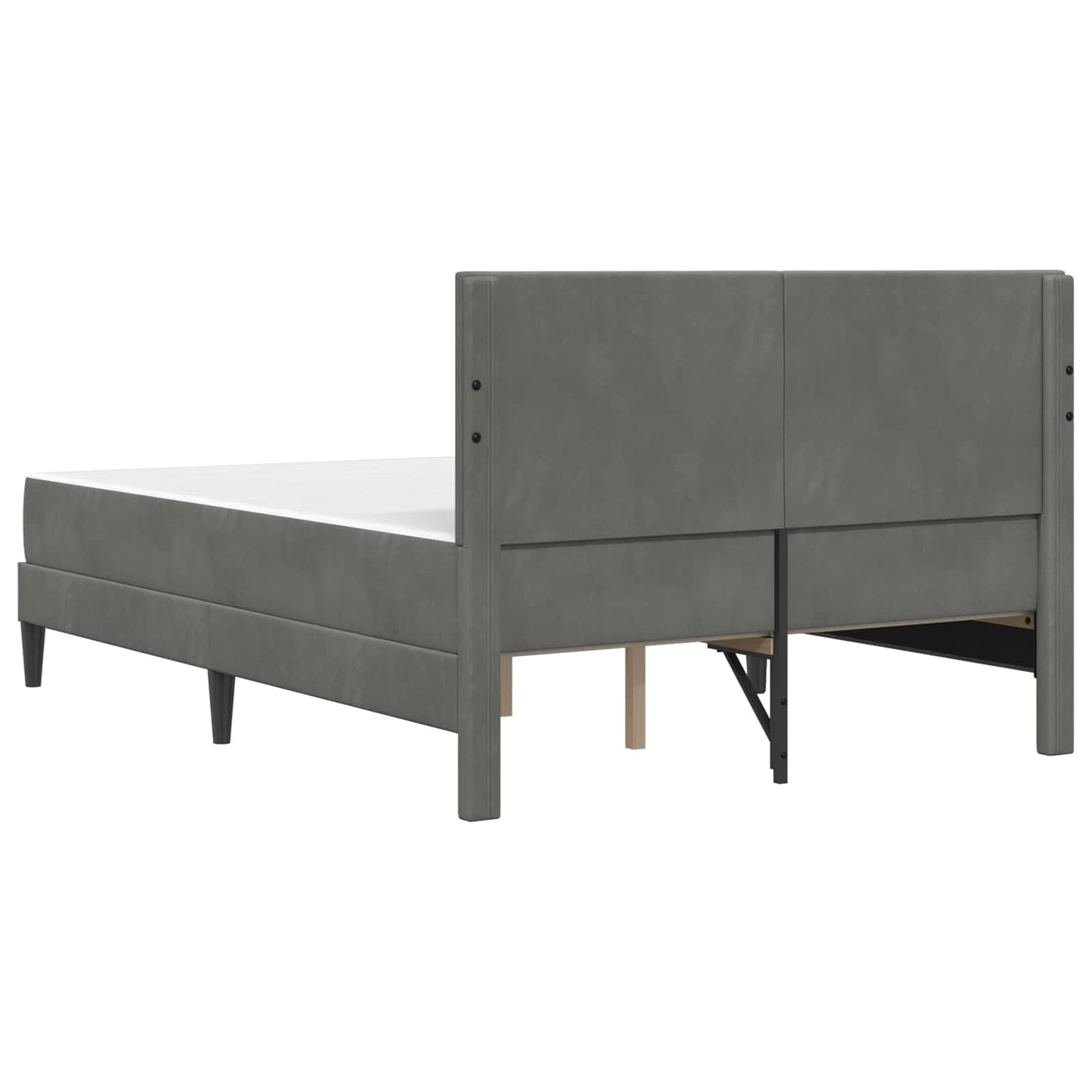 Bedframe met matras Donkergrijs 140 x 190 cm Fluweel