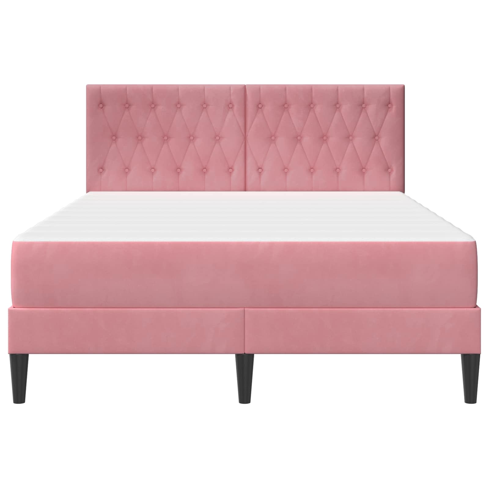 Bedframe met matras met hoofdeinde Roze 140 x 190 cm Fluweel