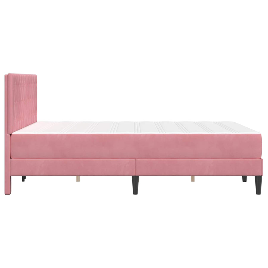 Bedframe met matras met hoofdeinde Roze 140 x 190 cm Fluweel