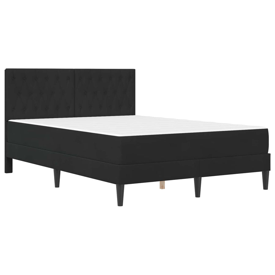 Bedframe met matras met hoofdeinde Zwart 140 x 190 cm Fluweel