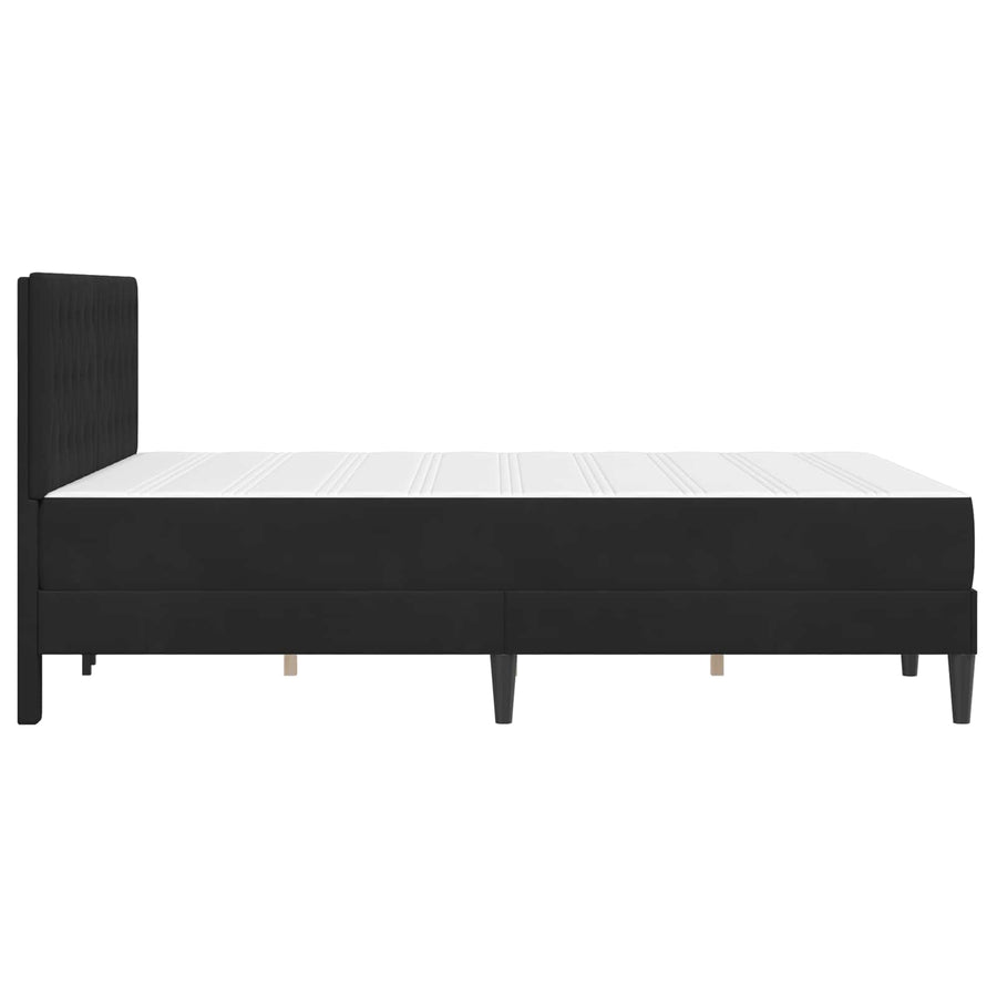 Bedframe met matras met hoofdeinde Zwart 140 x 190 cm Fluweel