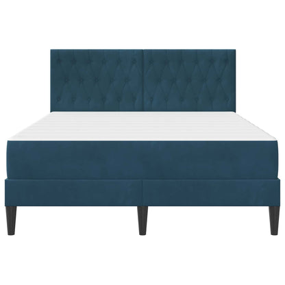 Bedframe met matras met hoofdeinde Blauw 140 x 190 cm Fluweel