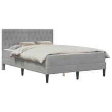 Bedframe met matras Lichtgrijs 140 x 200 cm Fluweel