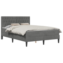 Bedframe met matras Donkergrijs 140 x 200 cm Fluweel