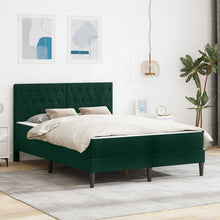 Bedframe met matras Donkergroen 140 x 200 cm Fluweel