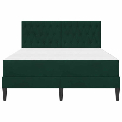 Bedframe met matras Donkergroen 140 x 200 cm Fluweel