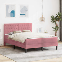Bedframe met matras met hoofdeinde Roze 140 x 200 cm Fluweel