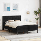 Bedframe 140x200 cm zwart fluweel met hoofdbord
