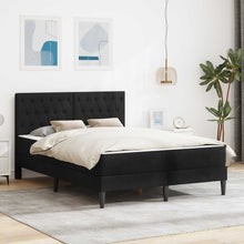 Bedframe met matras met hoofdeinde Zwart 140 x 200 cm Fluweel
