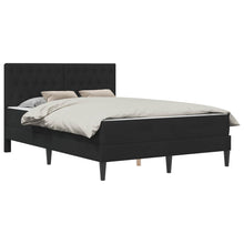Bedframe met matras met hoofdeinde Zwart 140 x 200 cm Fluweel