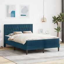 Bedframe met matras met hoofdeinde Blauw 140 x 200 cm Fluweel