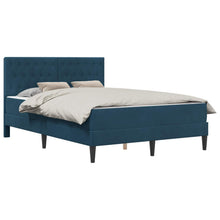 Bedframe met matras met hoofdeinde Blauw 140 x 200 cm Fluweel