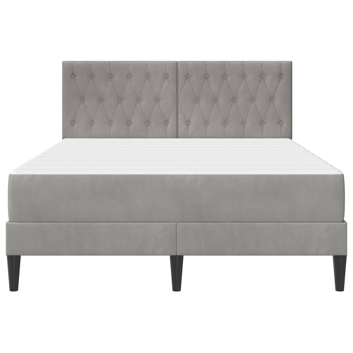 Bedframe met matras Lichtgrijs 160 x 200 cm Fluweel