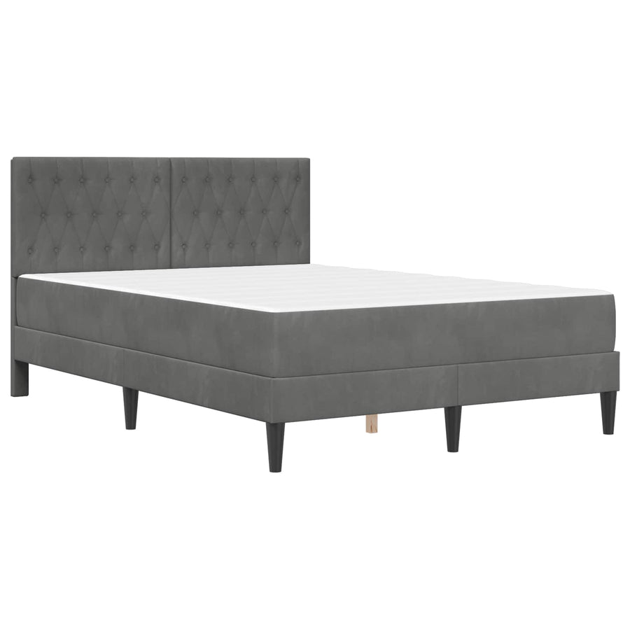 Bedframe met matras Donkergrijs 160 x 200 cm Fluweel