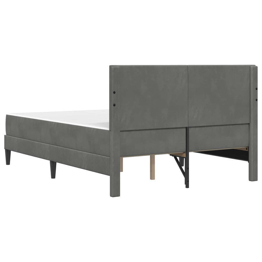 Bedframe met matras Donkergrijs 160 x 200 cm Fluweel