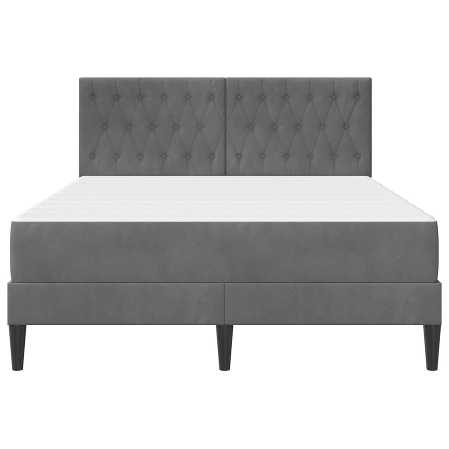 Bedframe met matras Donkergrijs 160 x 200 cm Fluweel