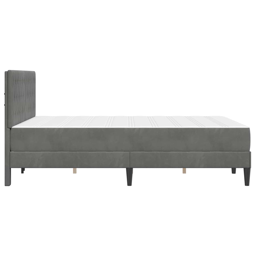 Bedframe met matras Donkergrijs 160 x 200 cm Fluweel