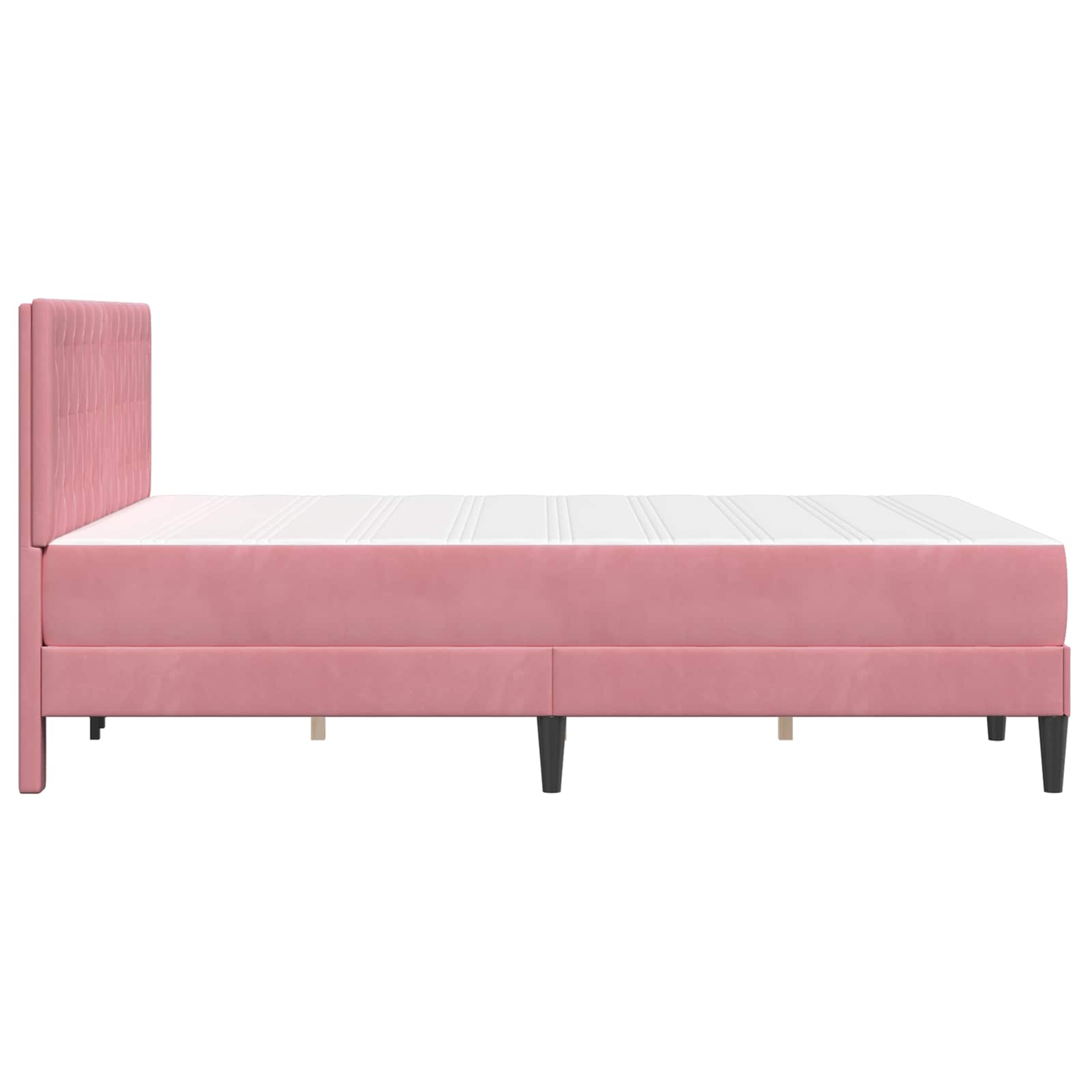 Bedframe met matras met hoofdeinde Roze 160 x 200 cm Fluweel