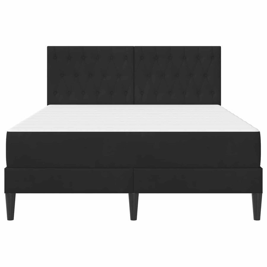 Bedframe met matras met hoofdeinde Zwart 160 x 200 cm Fluweel
