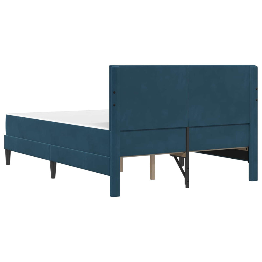 Bedframe met matras met hoofdeinde Blauw 160 x 200 cm Fluweel