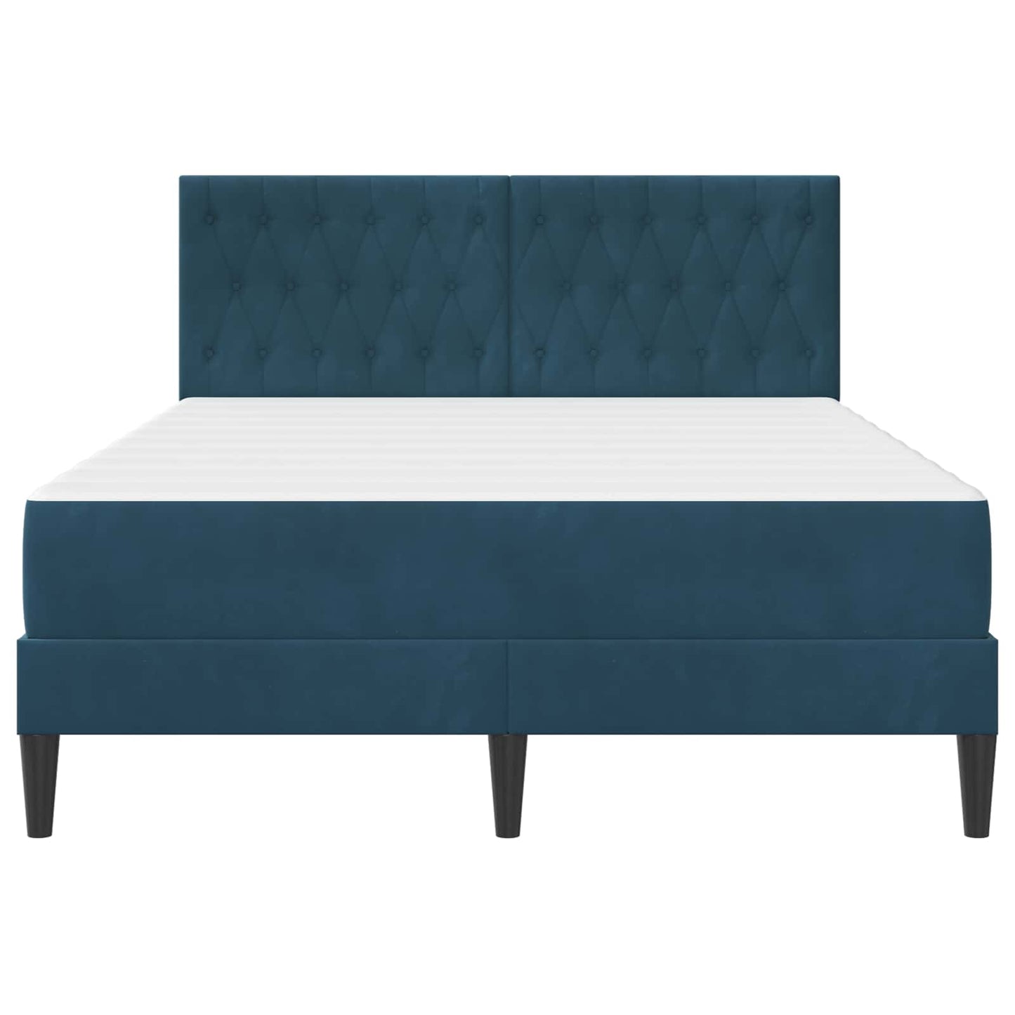 Bedframe met matras met hoofdeinde Blauw 160 x 200 cm Fluweel
