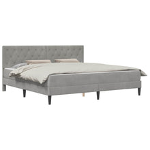 Bedframe met matras Lichtgrijs 180 x 200 cm Fluweel