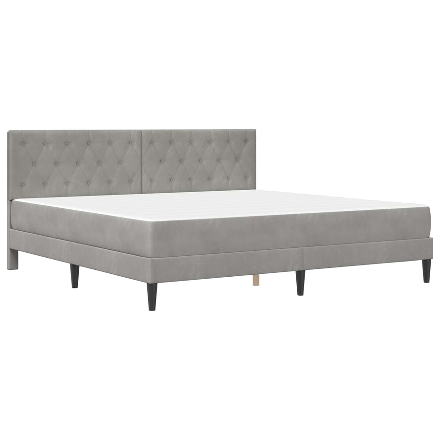Bedframe met matras Lichtgrijs 180 x 200 cm Fluweel