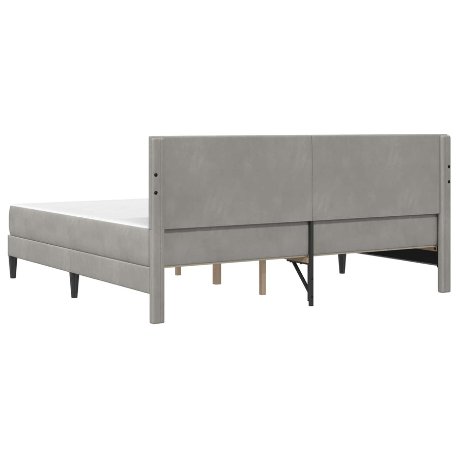 Bedframe met matras Lichtgrijs 180 x 200 cm Fluweel