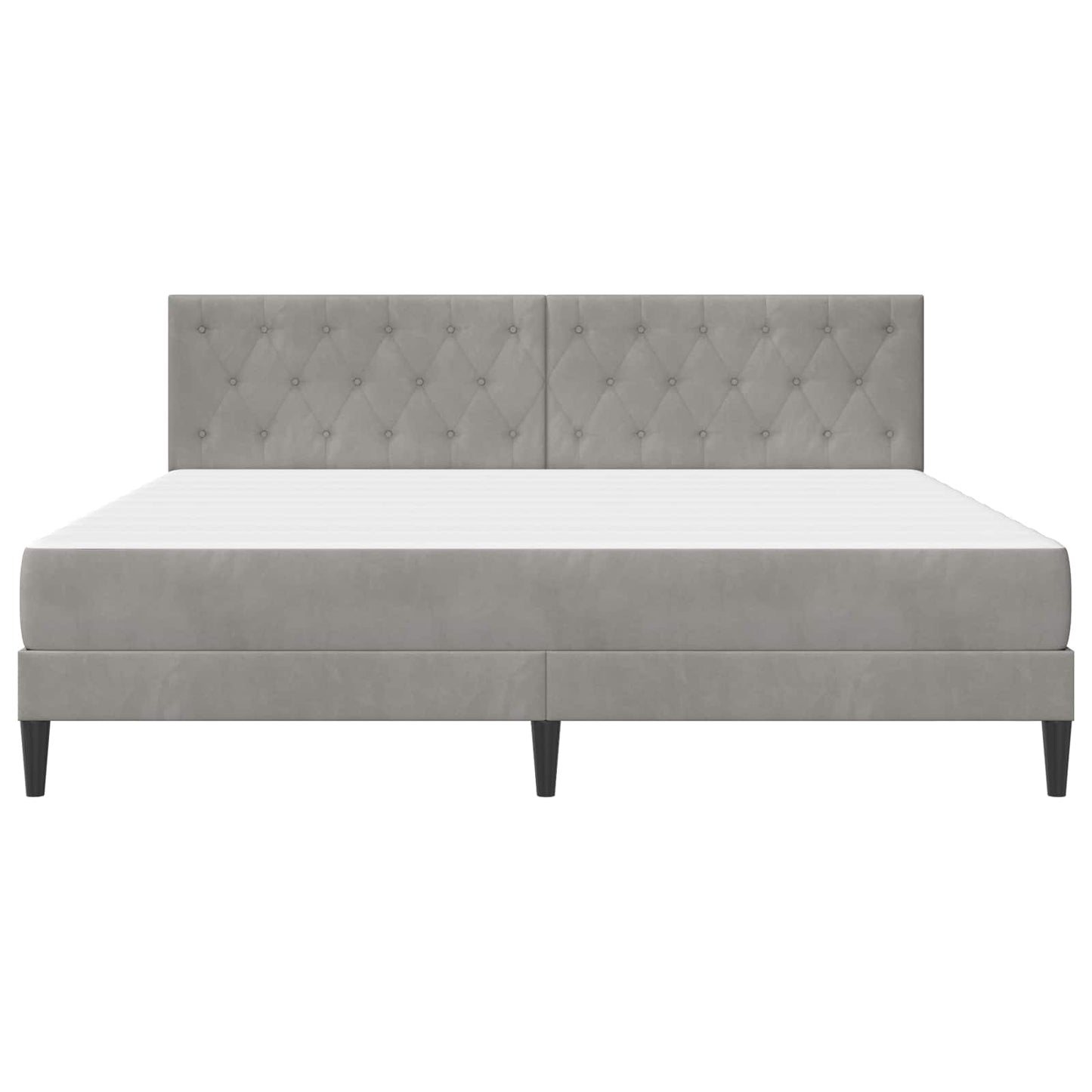 Bedframe met matras Lichtgrijs 180 x 200 cm Fluweel