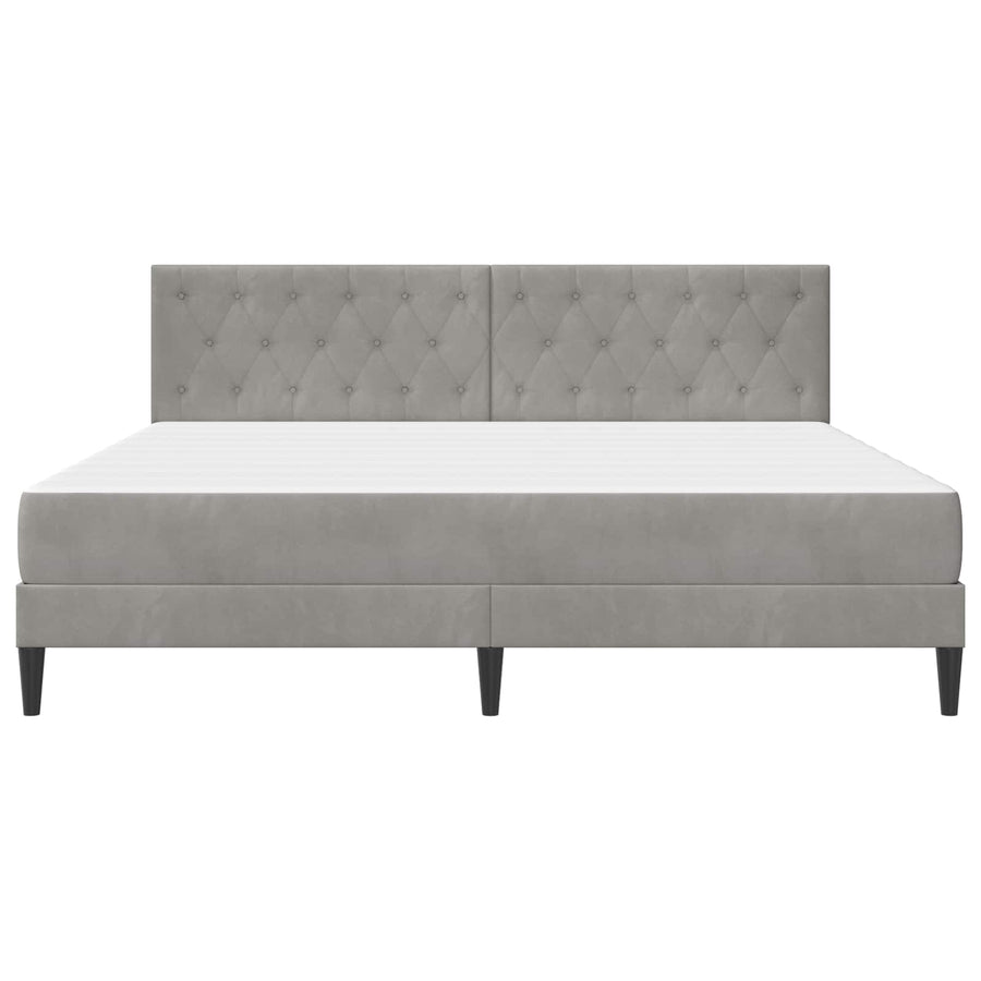 Bedframe met matras Lichtgrijs 180 x 200 cm Fluweel