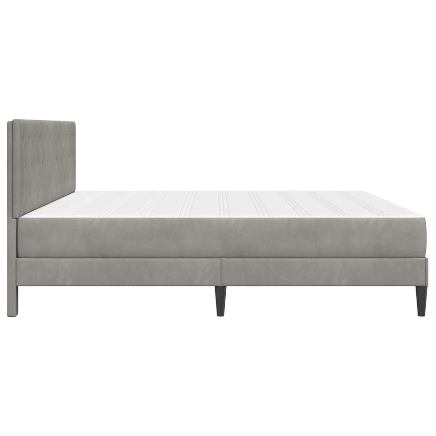 Bedframe met matras Lichtgrijs 180 x 200 cm Fluweel