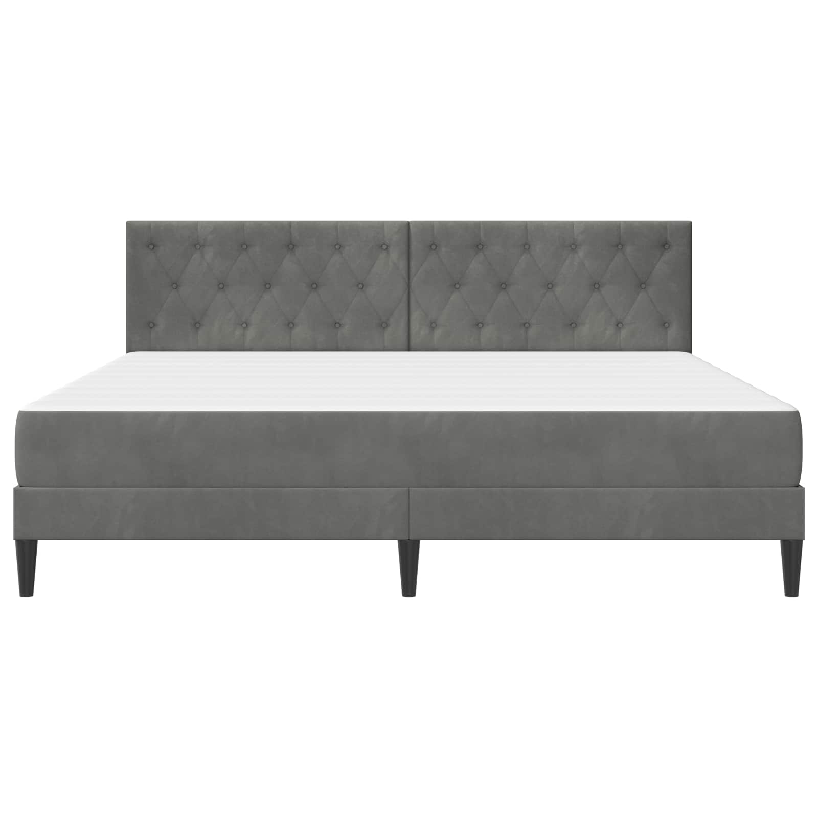 Bedframe met matras Donkergrijs 180 x 200 cm Fluweel