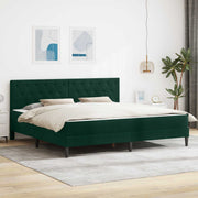 Bedframe met matras 180x200 cm donkergroen fluweel