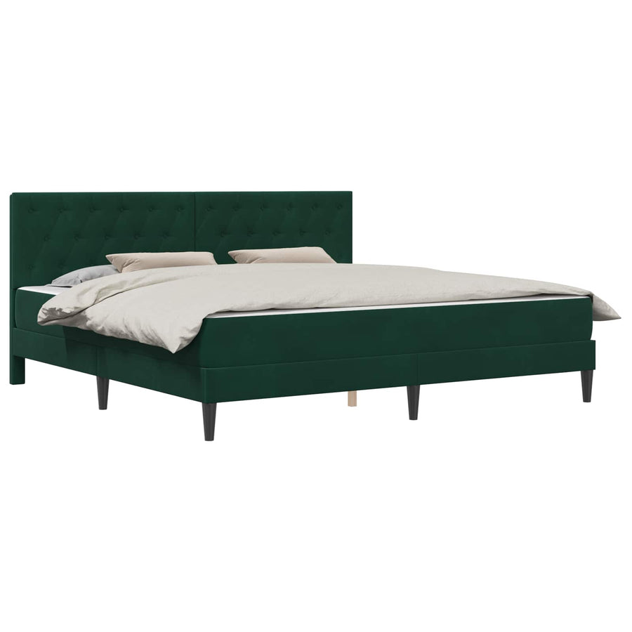 Bedframe met matras Donkergroen 180 x 200 cm Fluweel
