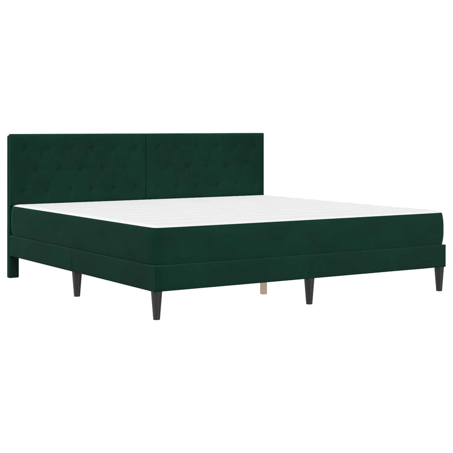 Bedframe met matras Donkergroen 180 x 200 cm Fluweel