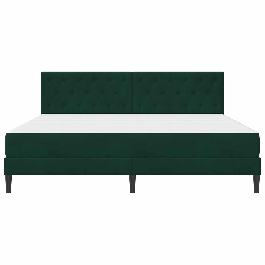 Bedframe met matras Donkergroen 180 x 200 cm Fluweel