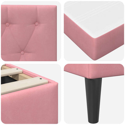 Bedframe met matras met hoofdeinde Roze 180 x 200 cm Fluweel