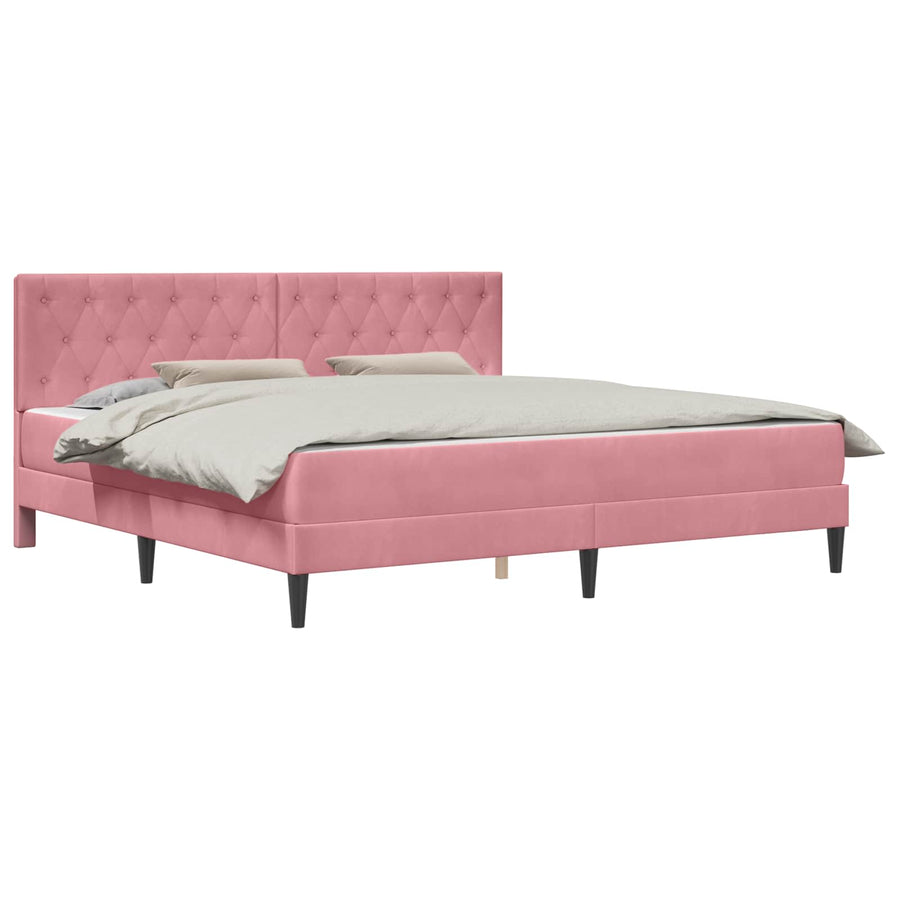 Bedframe met matras met hoofdeinde Roze 180 x 200 cm Fluweel