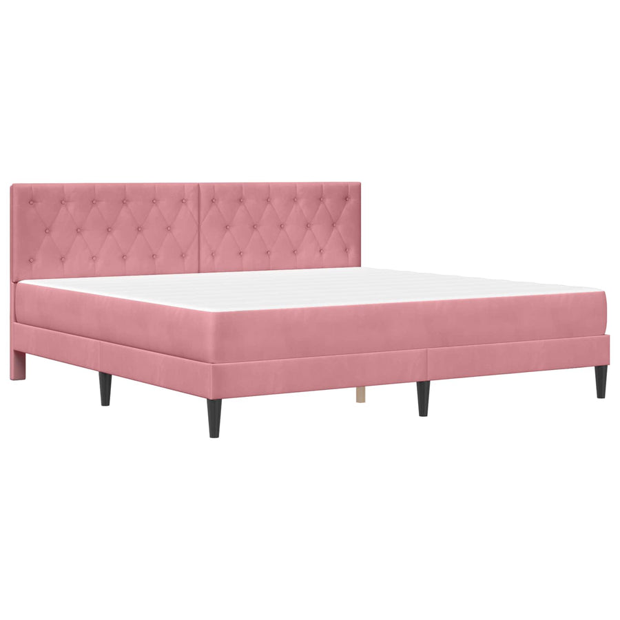 Bedframe met matras met hoofdeinde Roze 180 x 200 cm Fluweel